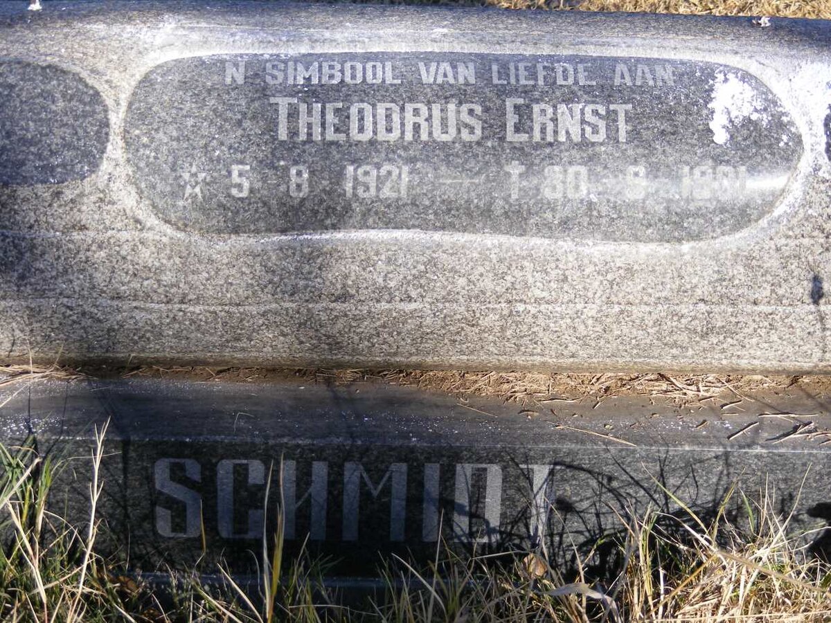 SCHMIDT Theodorus Ernst 1921-1981