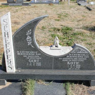 SCHEEPERS Gert 1933-2002 &amp; Kotie 1940-2001