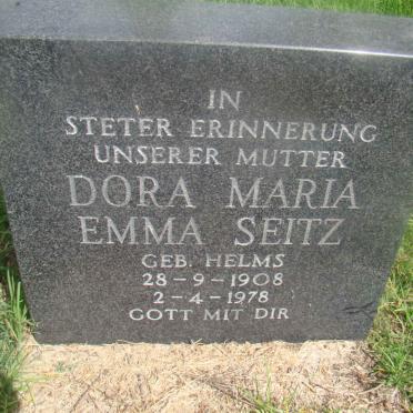 SEITZ Dora Maria Emma nee HELMS 1908-1978