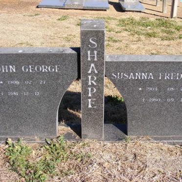 SHARPE John George 1906-1981 &amp; Susanna Fredrika 1904-1980