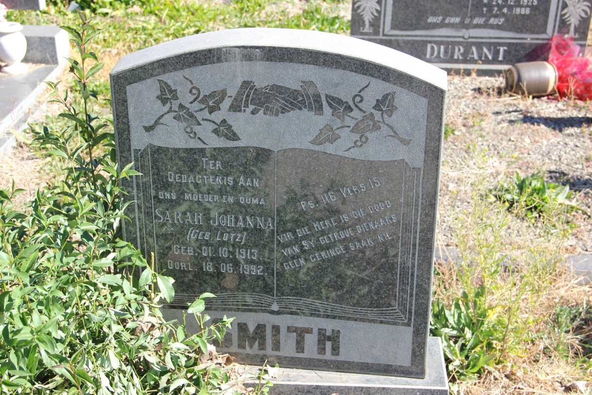 SMITH Sarah Johanna nee LOTZ 1913-1992