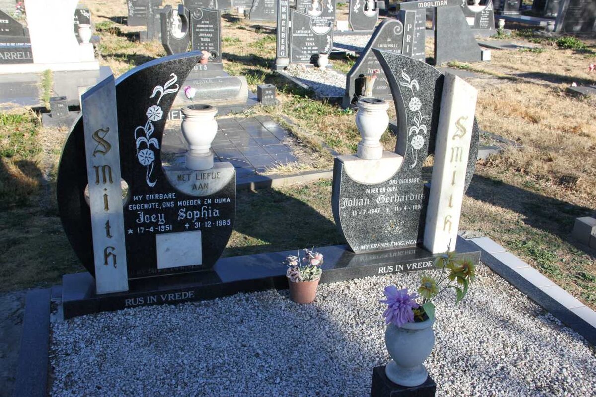 SMITH Johan Gerhardus 1947-1996 &amp; Joey Sophia 1951-1985