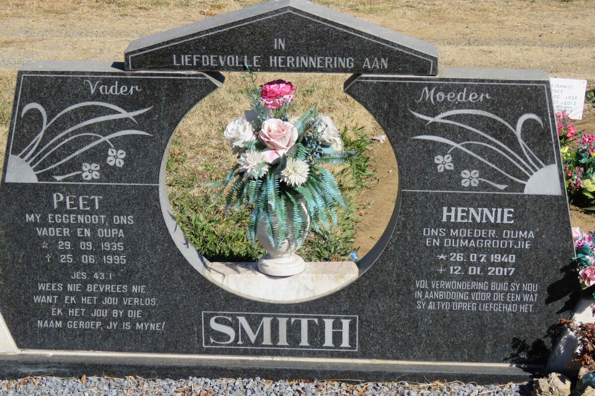 SMITH Peet 1935-1995 &amp; Hennie 1940-2017