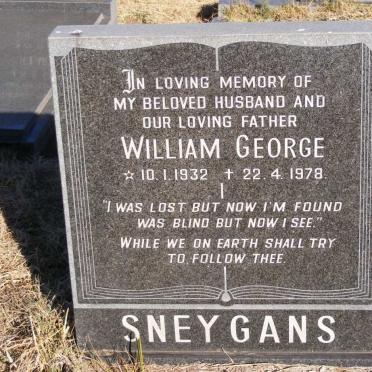 SNEYGANS William George 1932-1978