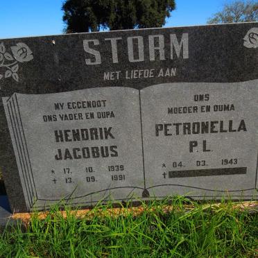 STORM Hendrik Jacobus 1939-1991 &amp; Petronella P.L. 1943-