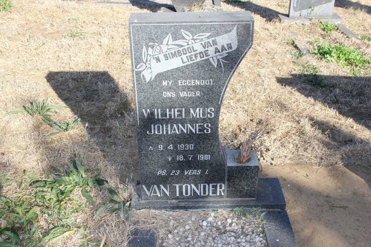 TONDER Wilhelmus Johannes, van 1930-1981