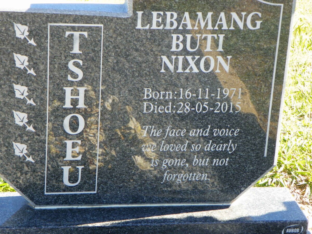TSHOEU Lebamang Buti Nixon 1971-2015