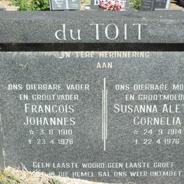 TOIT Francois Johannes, du 1910-1976 &amp; Susanna Aletta Cornelia 1914-1976