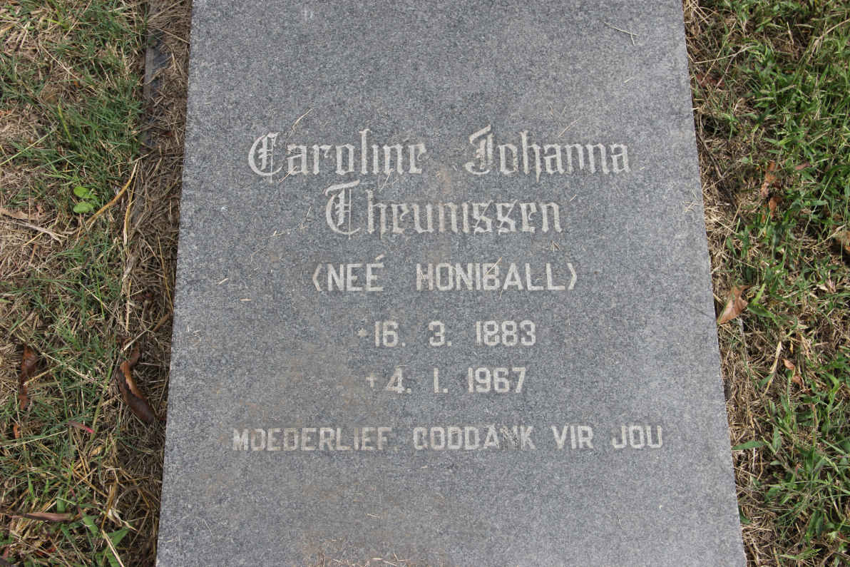THEUNISSEN Caroline Johanna nee HONIBALL 1883-1969