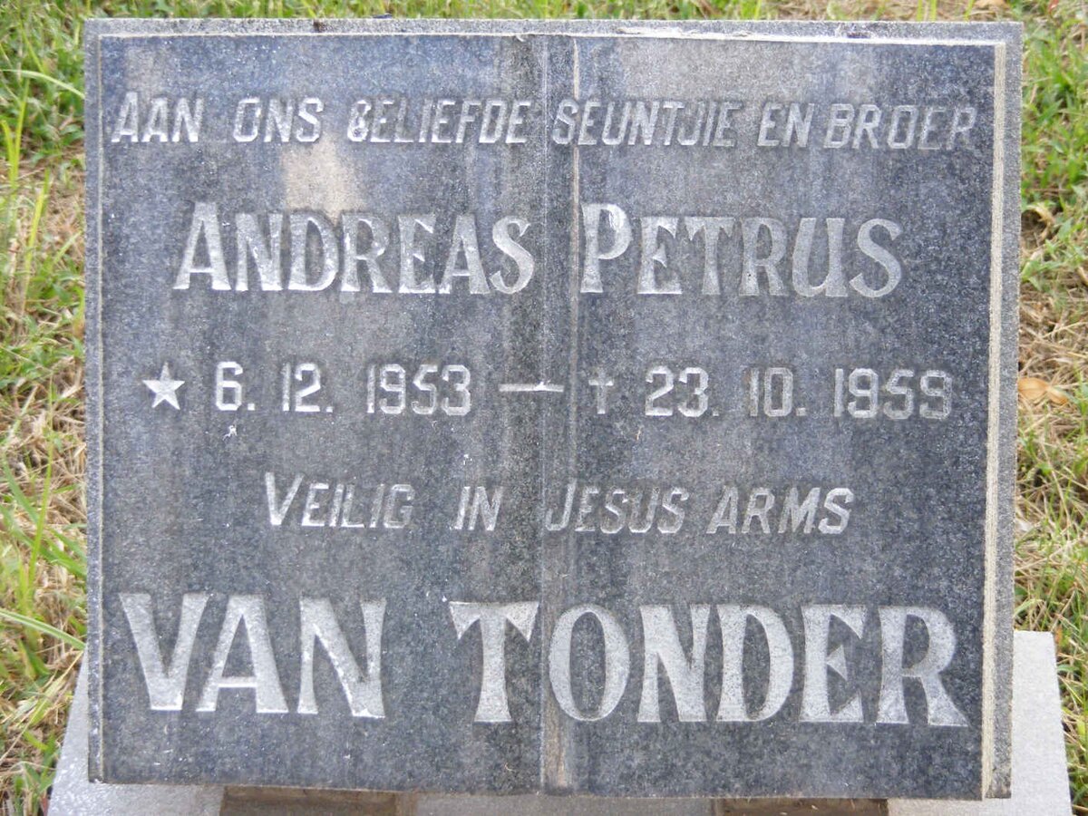 TONDER Andreas Petrus, van 1953-1959