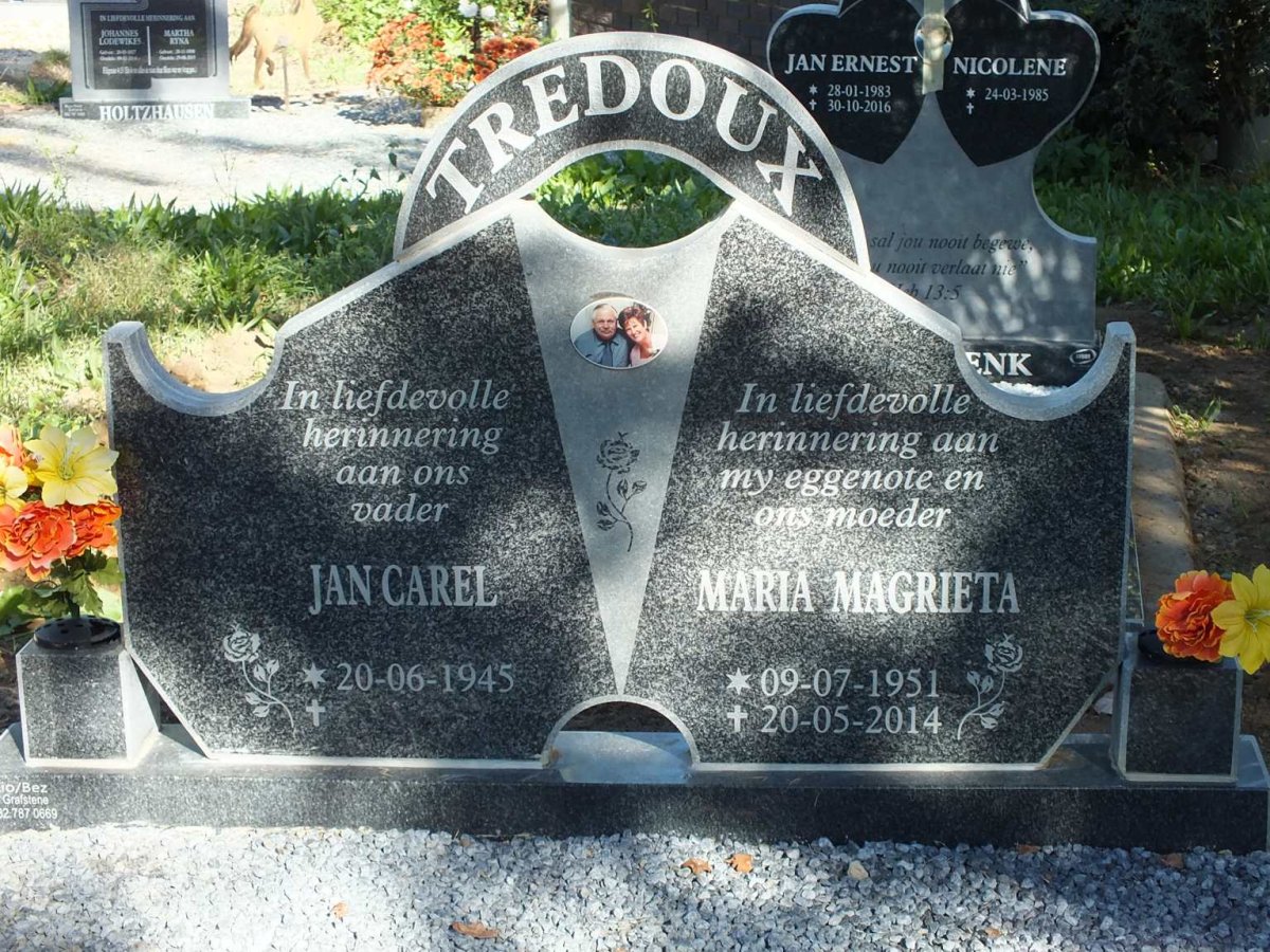 TREDOUX Jan Carel 1945- &amp; Maria Magrieta 1951-2014