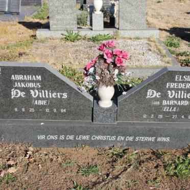 VILLIERS Abraham Jakobus, de 1925-1984 &amp; Elsie Frederika BARNARD 1926-1987