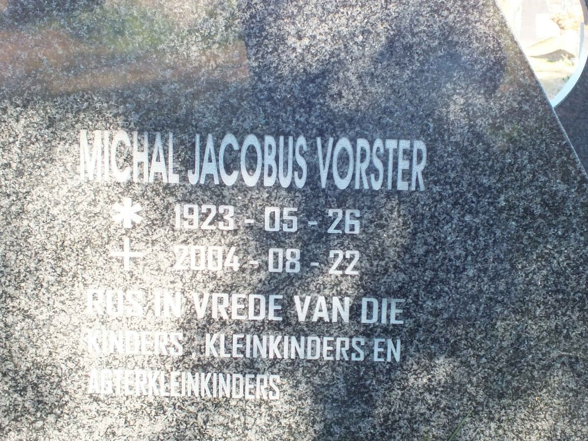 VORSTER Michal Jacobus 1923-2004