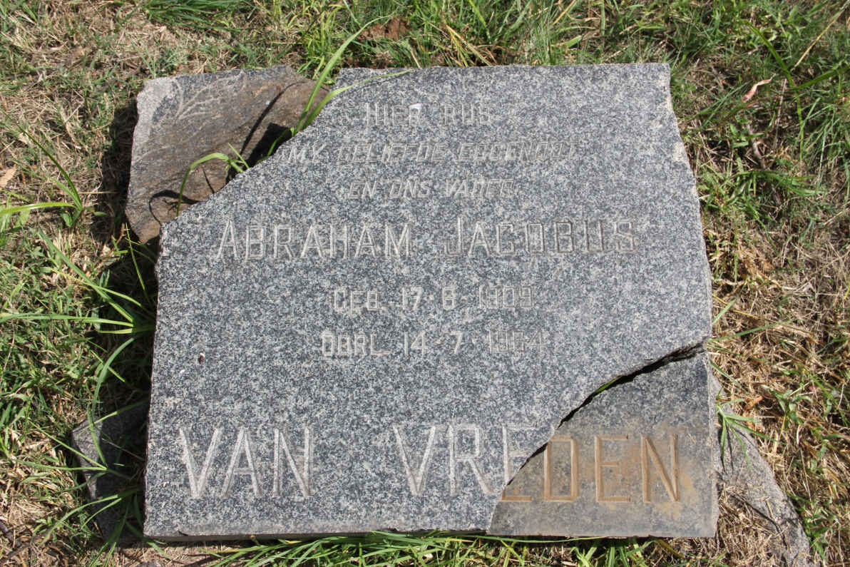VREDEN Abraham Jacobus, van 1909-1964