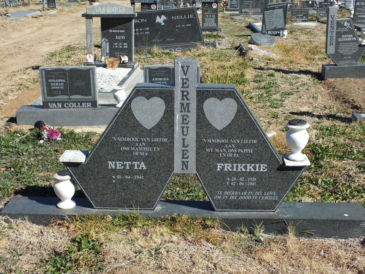 VERMEULEN Frikkie 1939-2001 &amp; Netta 1942-
