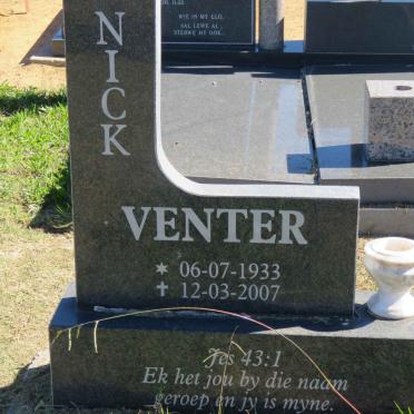 VENTER Nick 1933-2007