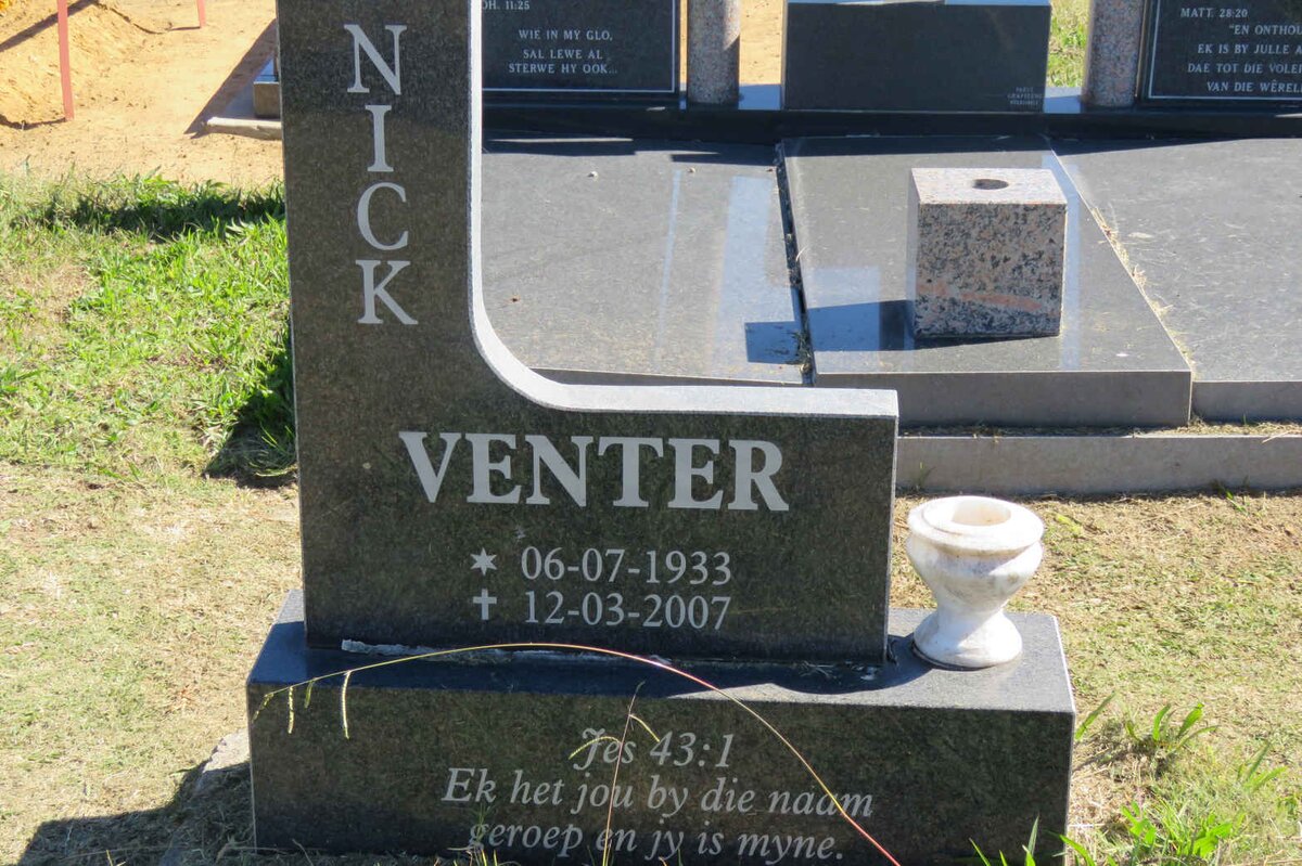 VENTER Nick 1933-2007