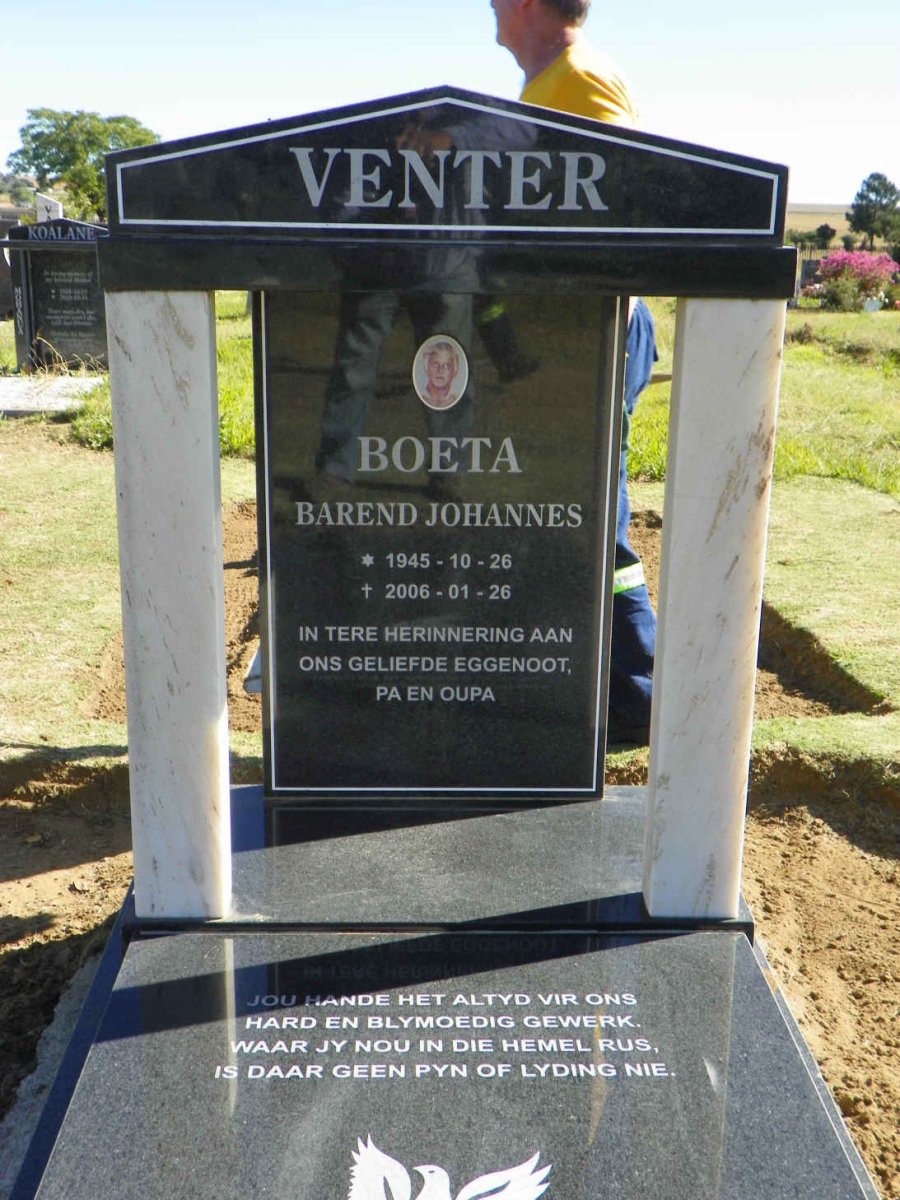 VENTER Barend Johannes 1945-2006