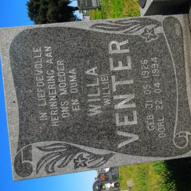 VENTER Willa 1926-1994