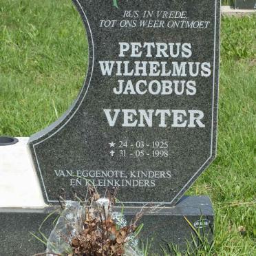 VENTER Petrus Wilhelmus Jacobus 1925-1998
