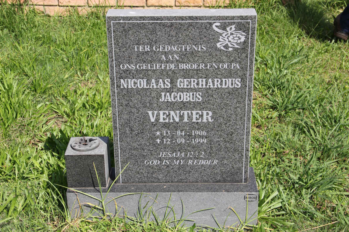 VENTER Nicolaas Gerhardus Jacobus 1906-1999