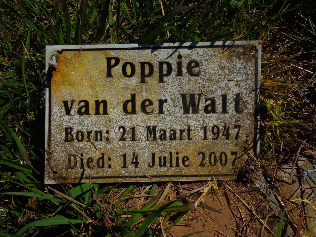 WALT Poppie, van der 1942-2007