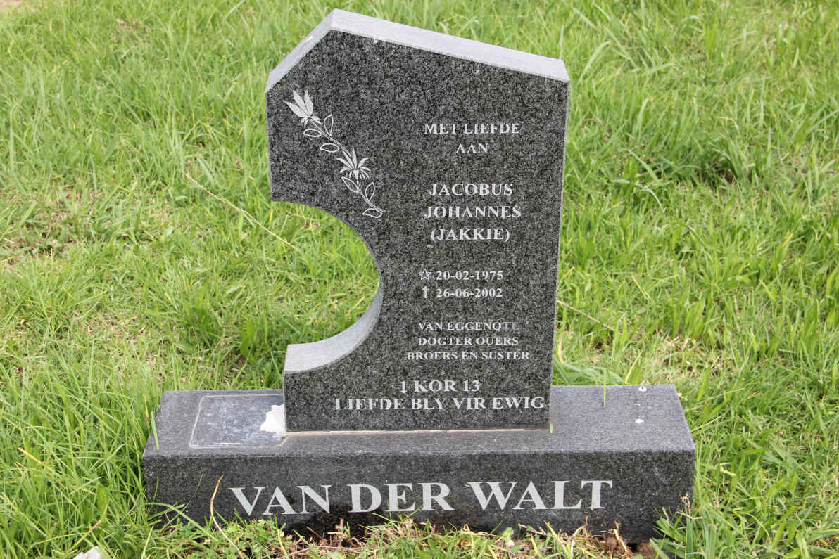 WALT Jacobus Johannes, van der 1975-2002