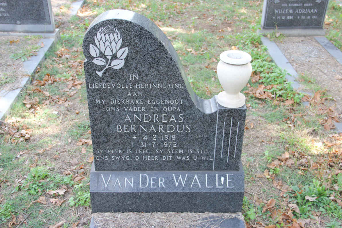 WALLE Andreas Bernardus, van der 1918-1972