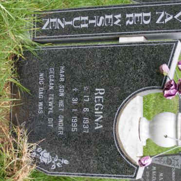 WESTHUIZEN Regina, van der 1937-1995