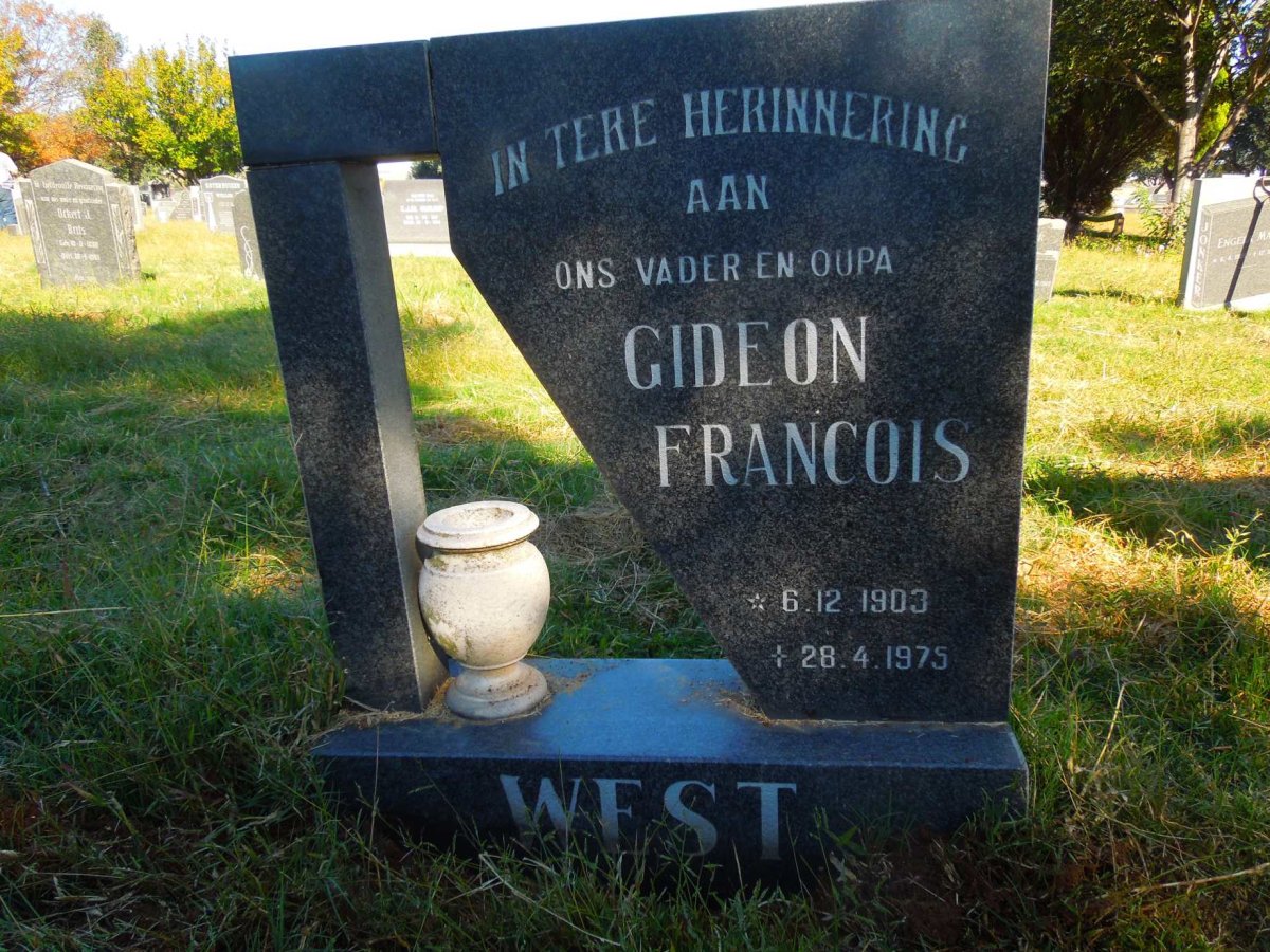 WEST Gideon Francis 1903-1975