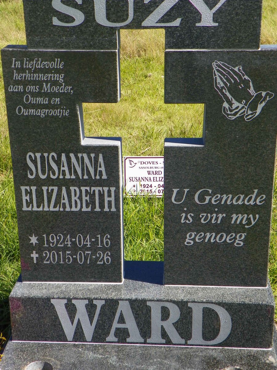 WARD Susanna Elizabeth 1924-2015