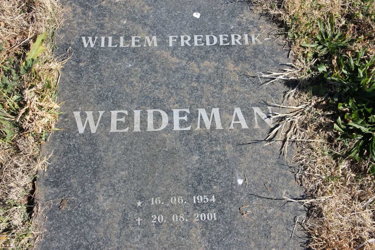 WEIDEMAN Willem Frederik 1954-2001