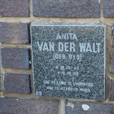 WALT Anita, van der nee UYS 1943-1993