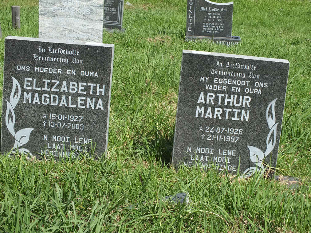 ? Arthur Martin 1926-1997 &amp; Elizabeth Magdalena 1927-2003