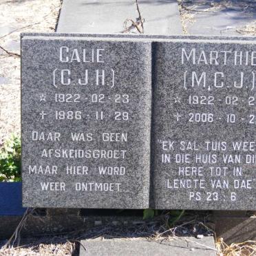 ? C.J.H. 1922-1986 &amp; M.C.J. 1922-2006