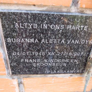 DYK Susanna Aletta, van 1946-2012