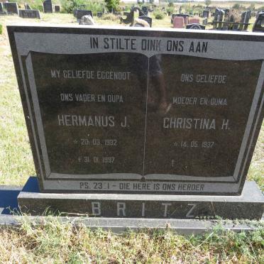 BRITZ Hermanus J. 1932-1997 & Christina H. 1937-