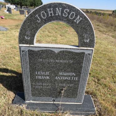 JOHNSON Leslie Frank 1945-2001 &amp; Marion Antonette 1956-