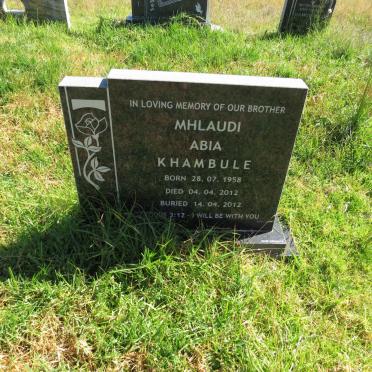 KHAMBULE Mhlaudi Abia 1958-2012