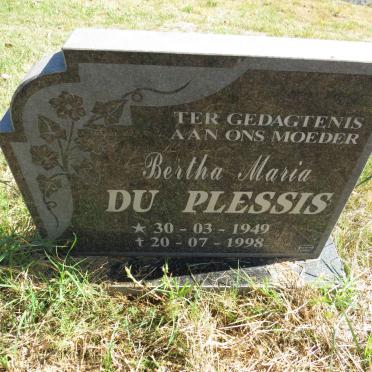 PLESSIS Bertha Maria, du 1949-1998