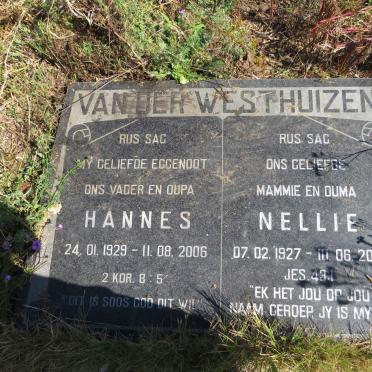 WESTHUIZEN Hannes, van der 1929-2006 &amp; Nellie 1927-2014