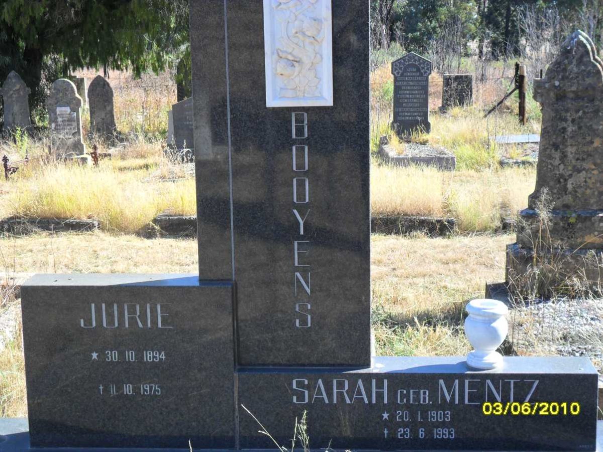 BOOYENS Jurie 1894-1975 &amp; Sarah MENTZ 1903-1993