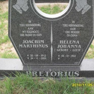 PRETORIUS Joachim Marthinus 1912-2000 &amp; Helena Johanna LOUW 1922