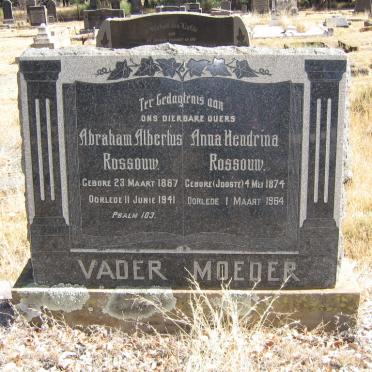 ROSSOUW Abraham Albertus 1867-1941 &amp; Anna Hendrina JOOSTE 1874-1964