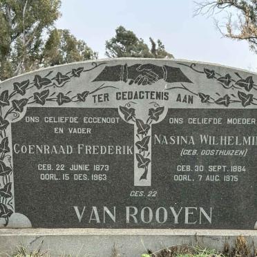 ROOYEN Coenraad Frederik, van  1873-1963 & Nasina Wilhelmina OOSTHUIZEN 1884-1975