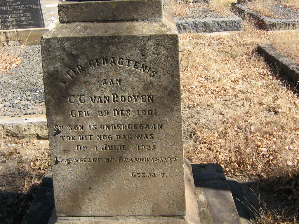 ROOYEN C.C., van 1901-1925