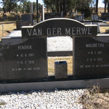 MERWE Hendrik, van der 1907-1978 &amp; Magrietha 1912-1992