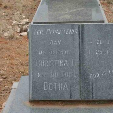 BOTHA Christina Cornelia nee DU TOIT 1907-1979