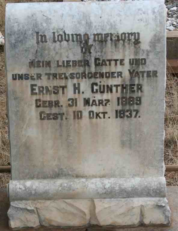 GUNTHER Ernst H. 1889-1937