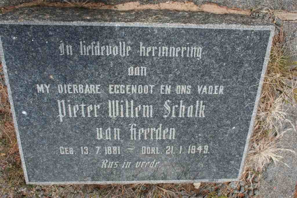 HEERDEN Pieter Willem Schalk, van 1881-1949